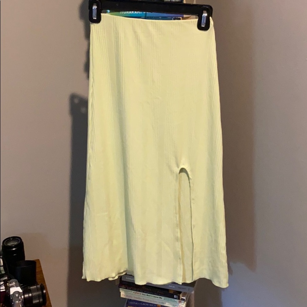 Love, Fire Nordstrom Ribbed Side Slit Midi Skirt